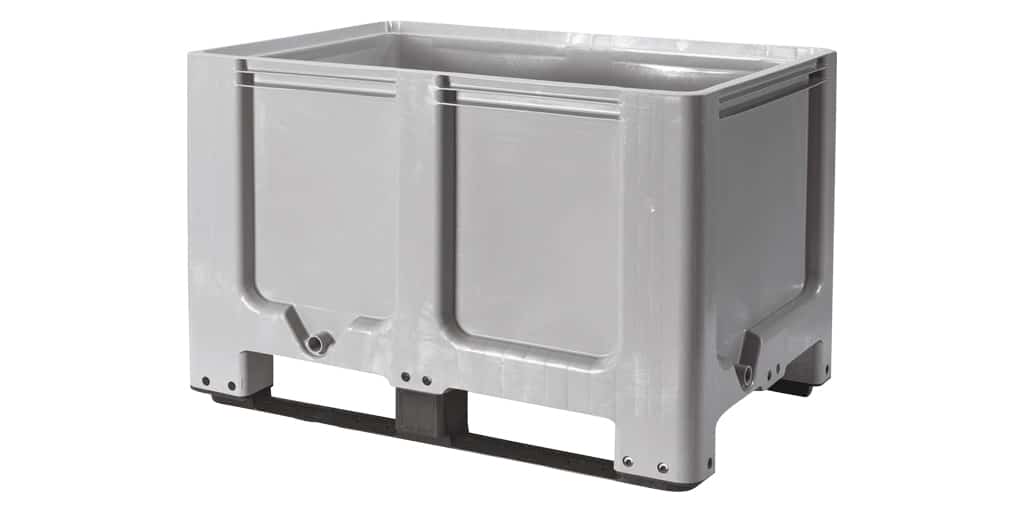 Pallet box plastic 2 skids closed 120x80cm, new product image